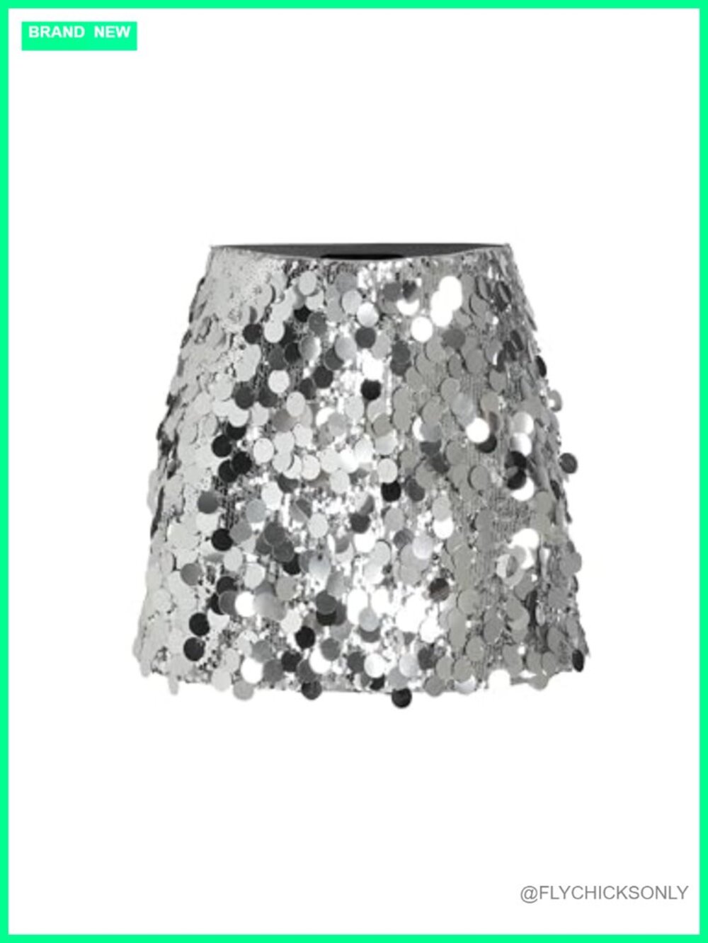 Sequin Mini Skirt Shimmer Detail Night Out Party Club Sparkly Bodycon Mid Waist